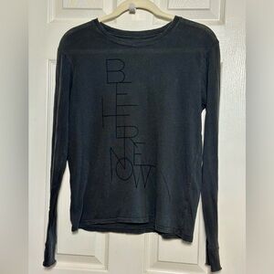 Unsubscribed Black Long Sleeve Tee “BE HERE NOW”
